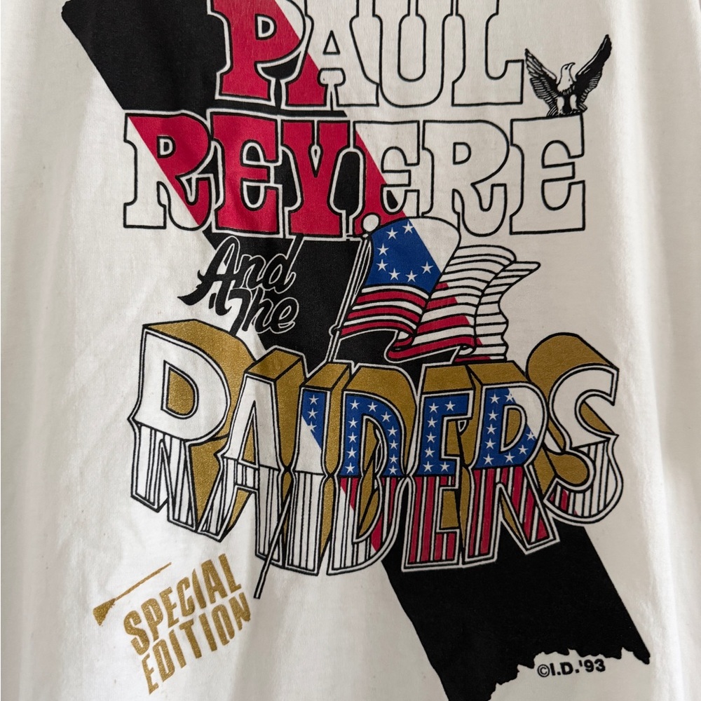 PAUL REVERE & THE RAIDERS Men’s White Vtg ‘93 Special Edition Promo T-Shirt-XXL - Picture 3 of 5